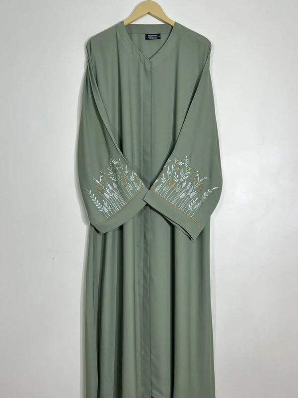 Fern - Embroidered Bloom Abaya HJ1108